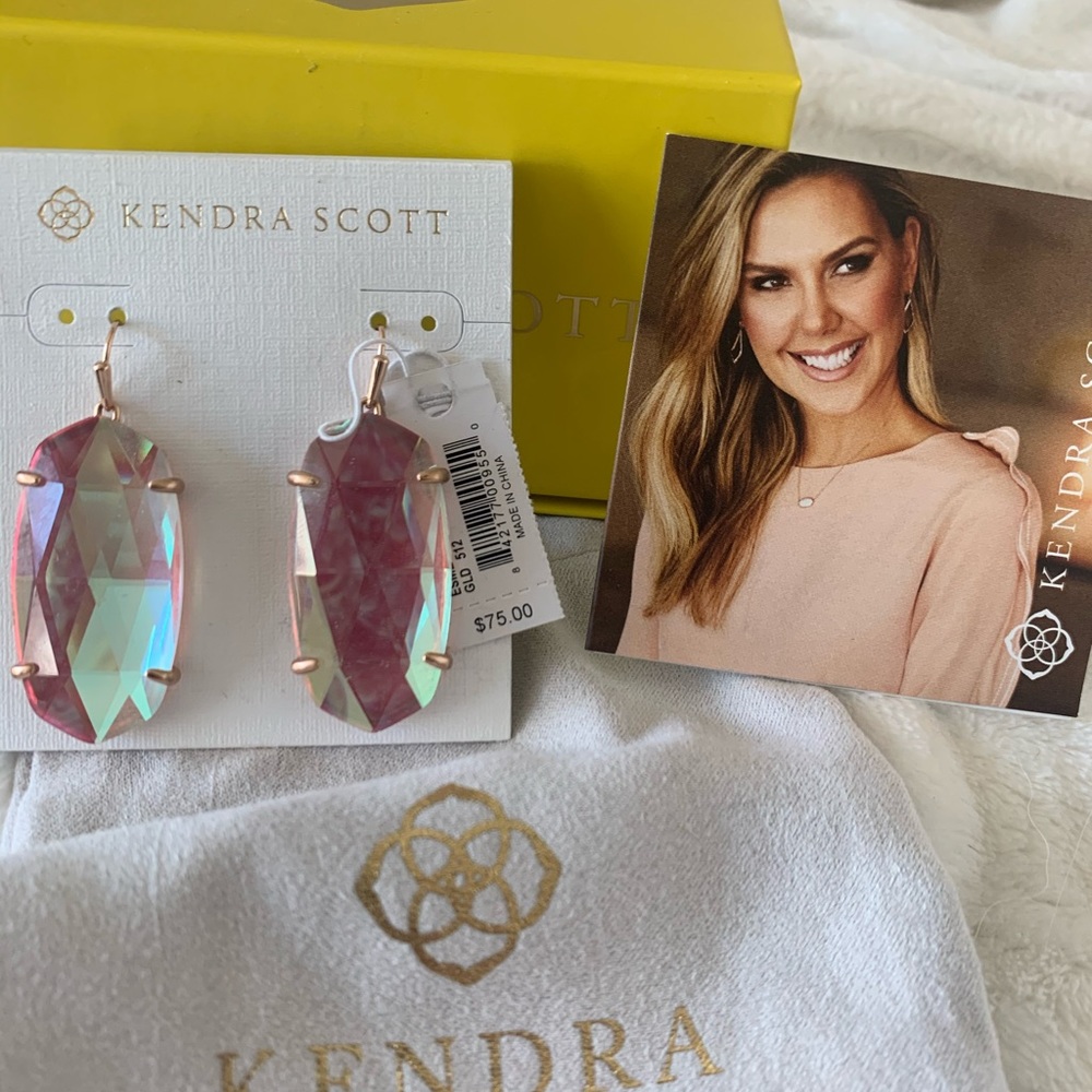Kendra Scott NWT Esme Earrings Dichroic Rose Gold
